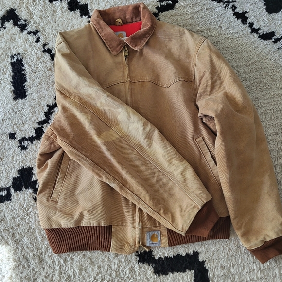 Vtg Carhartt J13 BRN Santa Fe Western Jacket Red Quilted Lined Large Brown Read - Picture 5 of 11